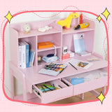 ZUN Modern classic desk, children's desk, solid wood desk, bedroom boy and girl family desk and chair W679126465