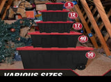 (2 pack)40 Gallon Extra Large Storage Bin with Snap Lid, Black and Red, Heavy Duty Plastic Storage 28948848
