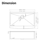 33"x21"x10"Farmhouse Apron Single Bowl Stainless Steel Kitchen Sink W2898P228896