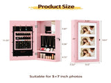 Wall-mounted Jewelry Mirror Cabinet, Pink Spray-Painted MDF with Partial 98481196