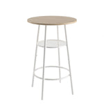 ZUN Bar table, equipped with 2 bar stools , with backrest and partition W57868876