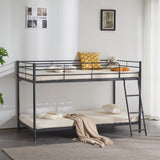 Twin Size Metal Bunk Bed for Kids Teens Adults, Heavy Duty Metal Bunk Bed with Ladder & Full-Length 72445538