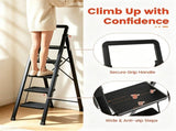 5 Step Folding Step Ladder, 330 lbs Heavy-Duty Metal Step Stool with Reinforced X-Structure, 01485233