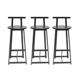 27''H Barstool Set of 3 Wooden Round Bar Stools with Footrest Modern Kitchen Chairs for Counter W1757P265184