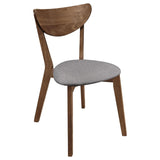 ZUN Natural Walnut and Grey Upholestered Dining Chair B062P153682