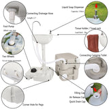 ZUN Portable Removable Outdoor Hand Sink with Portable Toilet （Same as 46793540） 96566688