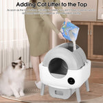 ZUN Self Cleaning Litter Box - 2.2lb-23lb Cat Can Use, 100L Automatic Cat Litter Box Self Cleaning, 47396272