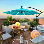 ZUN 10 ft Outdoor Patio Umbrella Solar Powered LED Lighted Sun Shade Market Waterproof 8 Ribs Umbrella W65642336