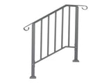 Silver Outdoor 2-Step Iron Handrail 70856353