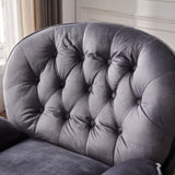 Swivel Leisure chair lounge chair velvet GREY color with ottoman W1805103943