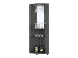 Smokey Oak 3-Tier Shelf Bar Cabinet B062P175172