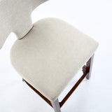 Mid Century Modern Counter Height Bar Stools Set of 2, Farmhouse Linen Fabric Upholstered Accent 23165077