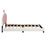 Twin size Upholstered Princess Bed With Crown Headboard,Twin Size Platform Bed with Headboard and N733P180807K