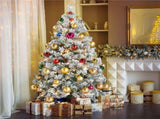 4.5FT Pre-lit Flocked Artificial Christmas Tree with Foldable Stand,Decorative Tree with Warm 78406931