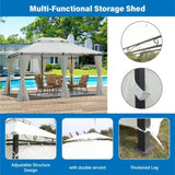 ZUN 13x10 Outdoor Patio Gazebo Canopy Tent With Ventilated Double Roof And Mosquito net W419P144892