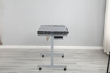 Adjustable Art Drawing Desk Craft Station Drafting with 2 fabric Drawers and 4 Wheels W347P330973