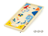Colorful Wooden Pinball Machine, 3 Metal Marbles & Spring Plunger, Dual Flip Controls for Fun 02151938