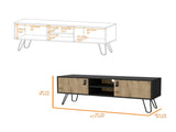 Black and Macadamia Hairpin Legs TV Rack B062P175180