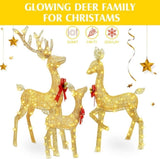 5ft 3-Piece Lighted Christmas Deer Family Set, Large Outdoor Yard Reindeer Holiday 86789814