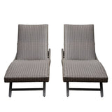 2-Piece Aluminum Wicker Outdoor Chaise Lounge W1859P360203