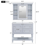 ZUN 36'' Bathroom Vanity with Medicine Cabinet, Modern Mirror Cabinet with Adjustable Shelf, Bathroom 43011511