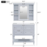 ZUN 36'' Bathroom Vanity with Medicine Cabinet, Modern Mirror Cabinet with Adjustable Shelf, Bathroom 43011511