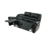 Plush Relax 1pc Manual Motion Sofa Only Black Color Bonded Leather 3-Seat Couch Armrest Cushion B011P205577