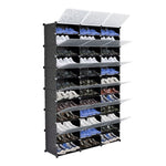 ZUN 12-Tier Portable 72 Pair Shoe Rack Organizer 36 Grids Tower Shelf Storage Cabinet Stand Expandable 01594525