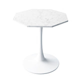 31.50"Modern Octagonal Coffee Table with Printed White Marble Table Top,Metal Base, for Dining Room, W757126158