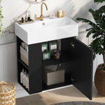 ZUN [Video]21.6 inch Modern Floating Bathroom Vanity with Ceramic Basin - Perfect for Small Bathrooms, N729P170390B