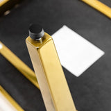 Dining table gold stainless steel with white fabric set of 2pcs W2723P304377