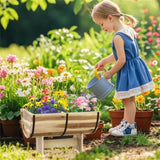 Outdoor Wooden Planter Solid Acacia Wood Half-Barrel Planter Box With Legs 90958351