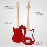 4 String 30in Short Scale Thin Body GB Electric Bass Guitar with Bag Strap 72743126
