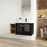 ZUN 40 Inch Wall-Mounted Bathroom Vanity With Sink, 12 inch + 28 inch Combination Cabinet 96914905