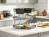 3 Tier Fruit Basket with Banana Hangers Side Storage, Kitchen Counter Organizer for Bread, Snacks 38092685