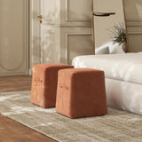 Oliver 16" Tapered Square Upholstered Ottoman, Spice Orange Fleeced Teddy B2719P269259