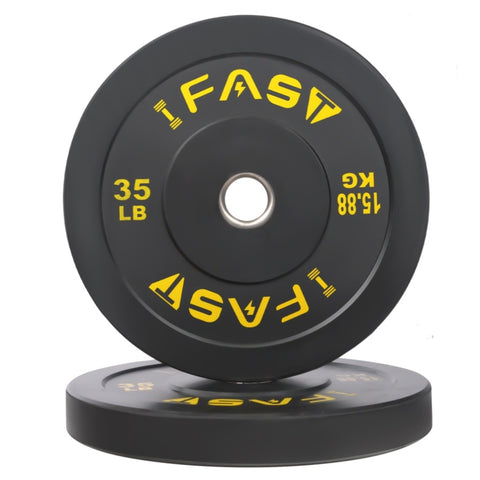 ZUN Olympic Weight Plates, Rubber Bumper Plates, 2 Inch Steel Insert 35lb Bundle Options Available for 64903639