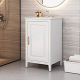 20.3" Bathroom Vanity with Sink, Functional Drawer, Door Shelf, Soft-closing Door, White N759P218643K
