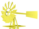 8FT Weather Resistant Yard Garden Windmill Yellow 53104540