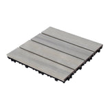 Patio Floor Tiles Pack of 22 WPC Wood-Plastic Composite Patio Deck Tiles DIY Interlocking Decking W206P201286