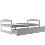 Twin size platform bed, with two drawers, gray WF195910AAE