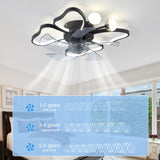 ZUN 19.7 Inch Light Ceiling with Lights Remote Control with Modern Butterfly Design Styling, Black, W1340103802