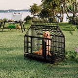 48 Inch Heavy Duty Dog Crate Wheels, Folding Metal Big Dog Cage for Large and Medium Dogs, Cage W347P295281