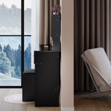 17" Round LED Mirror Vanity Table Soft Cushion Stool Set, Large Mirror, Touch Switch, 3 colors, W3258P311350