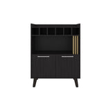 Vance 40" High Bar Cabinet with Six Bottle Cubbies, Two Double Door Cabients, Four Shelves, Living B070P254779