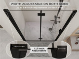 Semi-Frameless Folding Pivot Hinged Shower Door 34-35.2 in. W x 72 in. H,1/4" Tempered W3887P395451