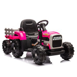 ZUN Ride on Tractor with Trailer,24V Battery Powered Electric Tractor Toy, 200w*2motor W1578P193902