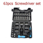 ZUN 63pcs Combination Screwdriver Set with Straight Cross Plum Blossom Six Purpose Ratchet for Household 37116017