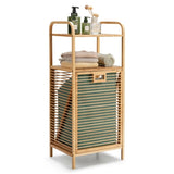 Bamboo Bathroom Shelf with Tilt-out Laundry Hamper 90037264