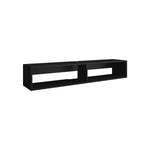 ZUN TV Stand 10.4" H, with 2 Shelves, Black B097P250856